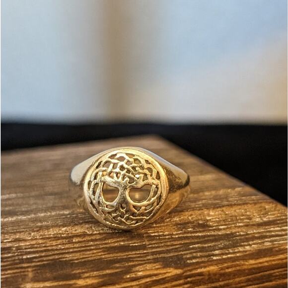 Marked 925 Sterling Silver Minimalist Tree of Life Ring Size 5.75 - Picture 3 of 5